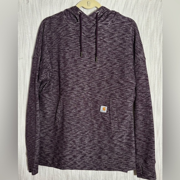 Carhartt Tops - Carhartt women’s medium Heathered Purple Sweatshirt with thumb holes